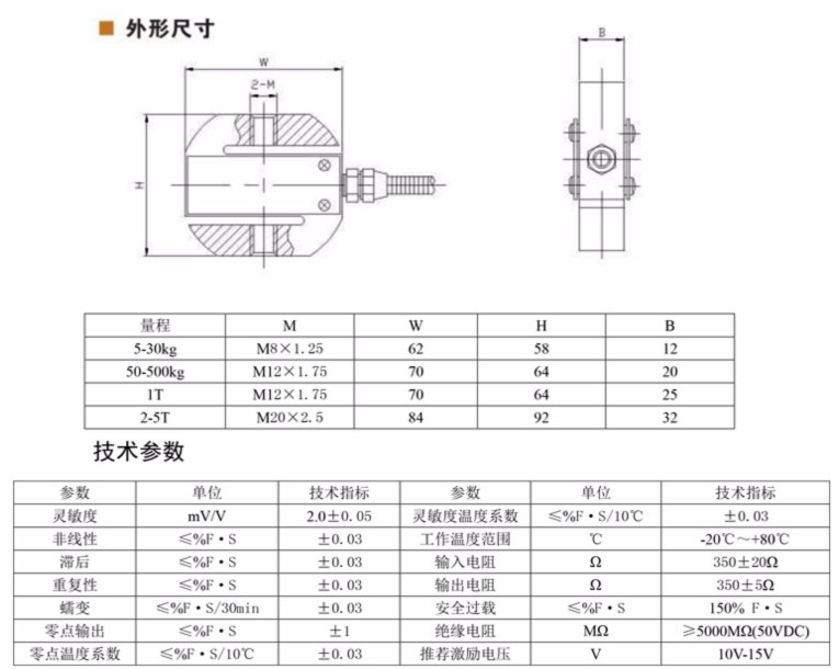 蚌埠高精圓S型拉壓力測力傳感器(圖1)